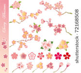 cherry blossoms icons set....