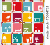interior retro ornaments set....