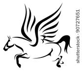 jumping pegasus vector...