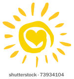 abstract sun with heart