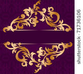 gold rhomb out of floral...