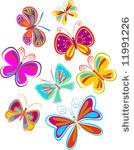 set of abstract butterflies  ...