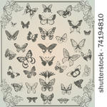 vintage stylized set of...