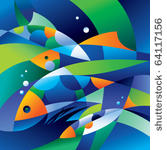 abstract fishes in the depths...