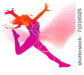 the dancer. colorful silhouette ...