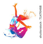 the dancing girl with colorful...