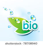 icon bio with a green leaf and...