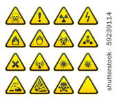 set of triangular warning...