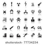 black symbols danger icons