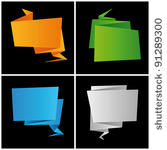 origami  folded paper  set...