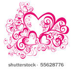 beautiful heart with floral...