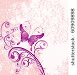 vector floral ornament on dirty ...
