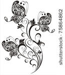 vector floral ornament with...