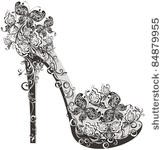 shoes on a high heel decorated...