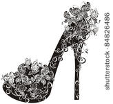 shoes on a high heel decorated...