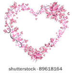 floral love shape. vector heart ...
