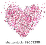 floral love shape. vector heart ...