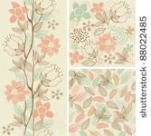 seamless flower background set