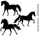 vector running horses isolated...