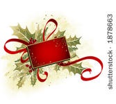 mistletoe and ribbon clip art
