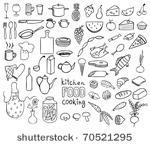 food and cooking icons vector...