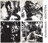 set of grunge editable vector...