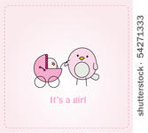 pink card design with bird...
