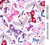 white seamless floral valentine ...
