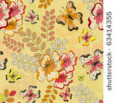 yellow seamless floral pattern...