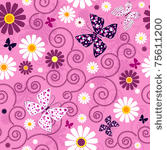 pink seamless floral pattern...