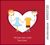 boy and girl in love.  vector...
