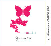 syringe with butterfly. vector...