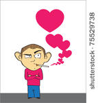smoking man with hearts. vector ...