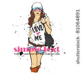 sexy fashion girl in sketch...
