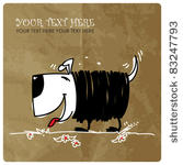 nice dog in sketch style on a...