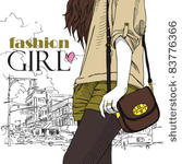 girl with bag on a city...