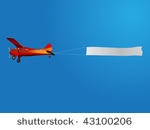 retro plane pulling banner on...