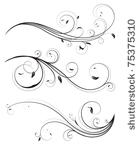 vector set of swirling...