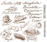 italian food doodles