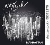 hand drawn new york architecture