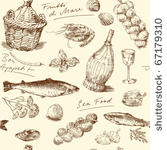 seamless pattern hand drawn sea ...