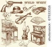hand drawn wild west collection