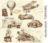 old times original hand drawn...