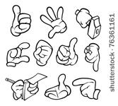 set of cartoon hands