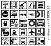 set of transport icons