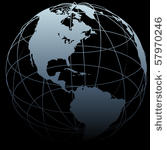 a map of earth on a globe...