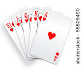 a royal straight flush playing...