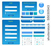 colorful blue web template with ...