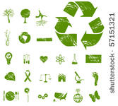 grunge vector eco icons