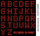 image of the alphabet in a red...